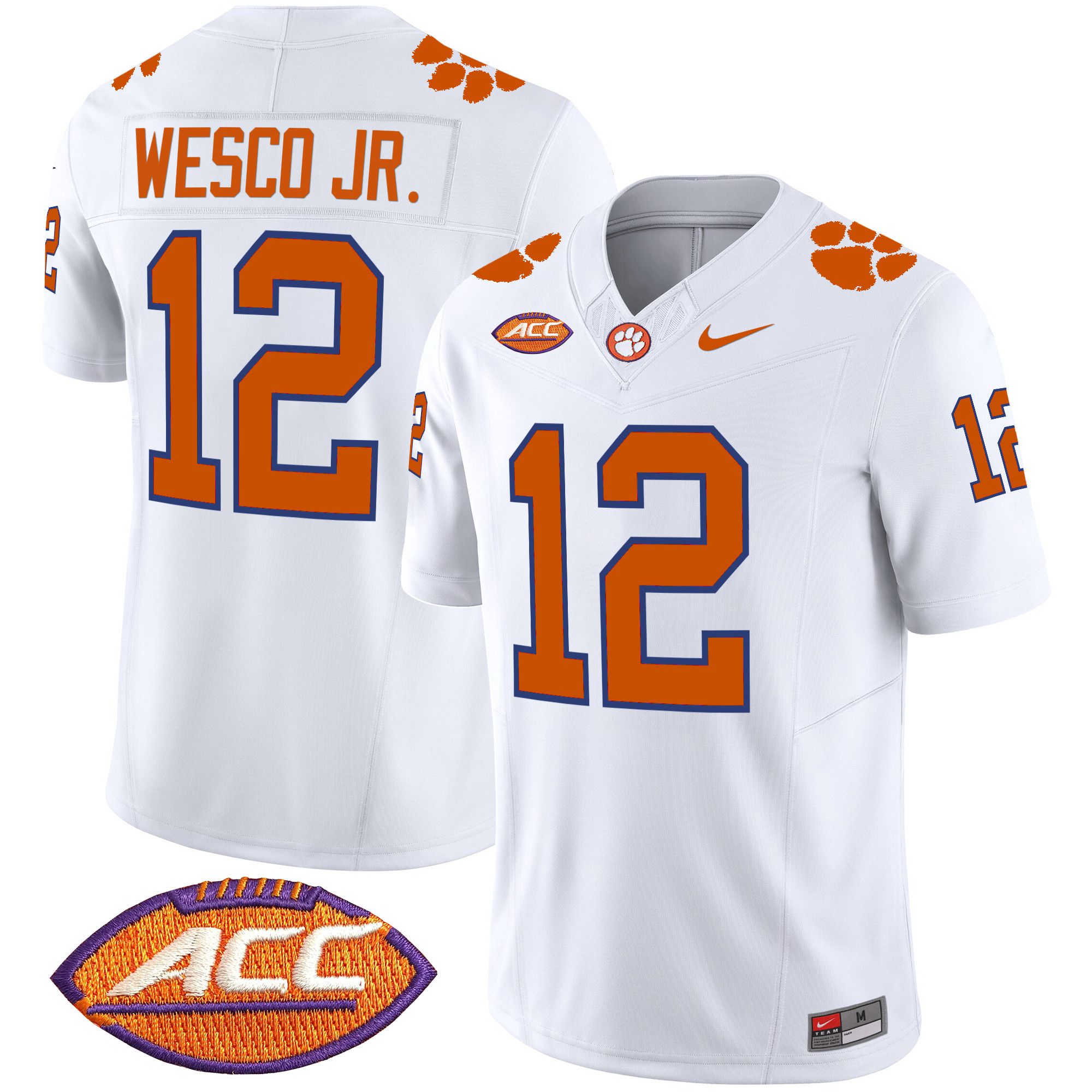 Men Clemson Tigers #12 Wesco jr White 2024 Nike Vapor Limited NCAA Jersey->indianapolis colts->NFL Jersey